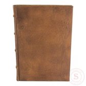 Columbus Bruin Leren Gastenboek / Notitieboek - 126 Vellen (252 Bladzijden) 100 gr/m2 Italiaans Papier - 21,5 x 30,5 x 2,5 cm - Luxe Klassiek Ontwerp - Handgemaakt in Italië