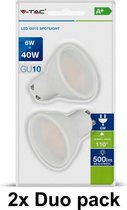 GU10 LED Spot (MR16) - 6W - Warm wit - 3000K - Duo pack - set van 2 ( = 4 lampen)