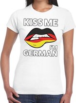 Kiss me I am German t-shirt wit dames XS