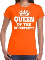 Oranje Queen of the afterparty shirt dames - Oranje Koningsdag kleding XS