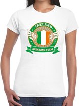 Wit Ireland drinking team t-shirt dames 2XL