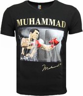 T-shirt - Muhammad Ali Glossy Print - Zwart