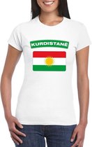T-shirt met Koerdistaanse vlag wit dames L