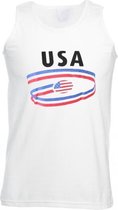 Witte heren tanktop USA L