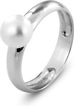 Silventi 943244058-56 Zilveren ring - Rond parel 7 mm - Zilverkleurig / Wit