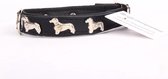 Dog's Companion - Leren halsband Teckel - Lengte: 35cm (28-34cmx16 mm), Kleur: Zwart