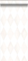 Origin Wallcoverings behangpapier wieberruit-motief licht crème beige en mat wit - 337216 - 53 cm x 10,05 m