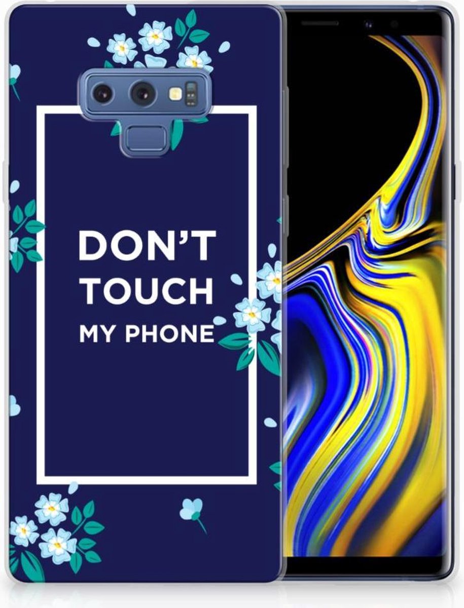 Samsung Galaxy Note 9 Silicone-hoesje Flowers Blue DTMP