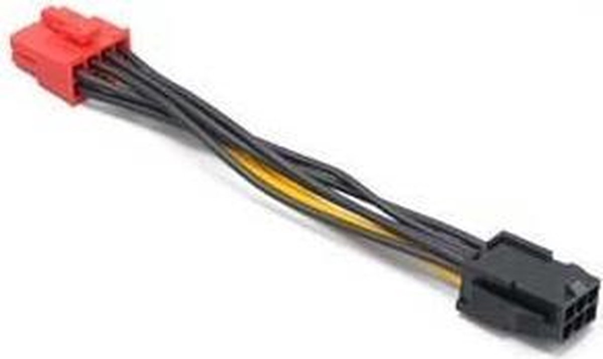 Akasa Stroom Aansluitkabel [1x PCIe stekker 6-polig - 1x PCIe stekker 8-polig] 10.00 cm Geel, Zwart