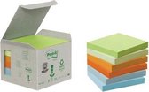 Post-it® Notes Gerecycleerd Mini Toren - Regenboog, 76 x 76 mm, 6 Blokken