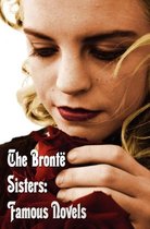 Gros plan d'une femme blonde tenant une rose rouge. Texte : The Bronte Sisters: Famous Novels.