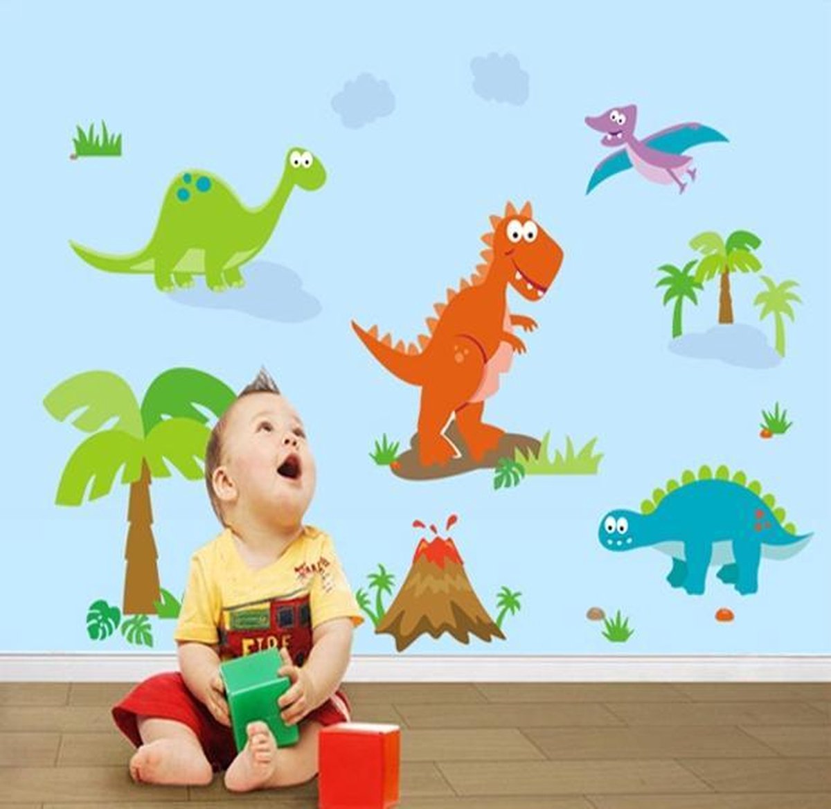 Muursticker Vele Dino's