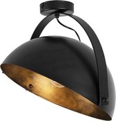 QAZQA magna - Moderne Plafondlamp - 1 lichts - L 470 mm - Zwart Goud - Woonkamer | Slaapkamer | Keuken