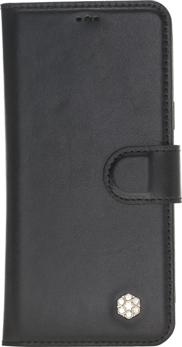 Bomonti™ - Samsung Galaxy S9 - Caisson telefoon hoesje - Zwart Milan - Handmade lederen book case - Geschikt voor draadloos opladen