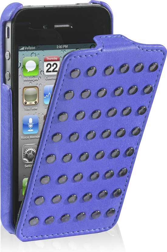 Bol Com Decoded Flip Case Met Studs Voor Iphone 4 Iphone 4s Blauw