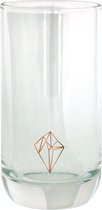 TAK Design Drinkglas Diamond Hoog - Glas - Ø6,5 x 12,5 cm - Koper
