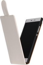 Wit Effen Classic Flip case hoesje voor Huawei Ascend P6