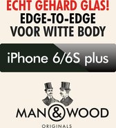 Man & Wood Edge to Edge Screenprotector / Schermbescherming ECHT GEHARD GLAS (Tempered Glass) - iPhone 6/6S Plus - WIT