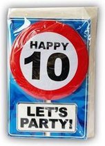 Happy Birthday kaart met button 10 jaar