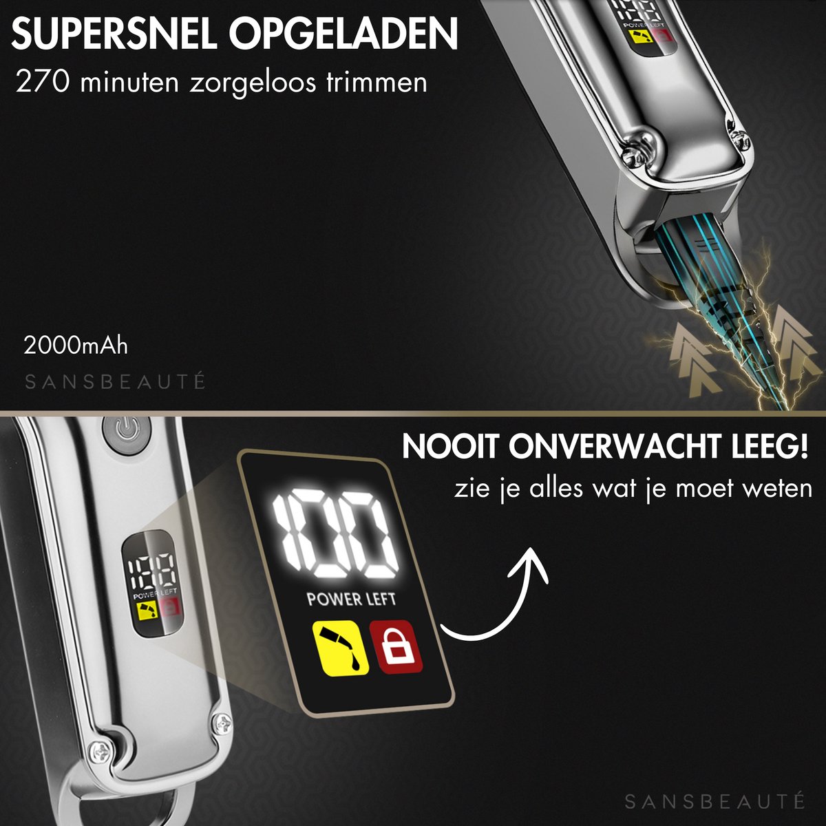 Sansbeauté Professionele Draadloze Tondeuse thumbnail 7