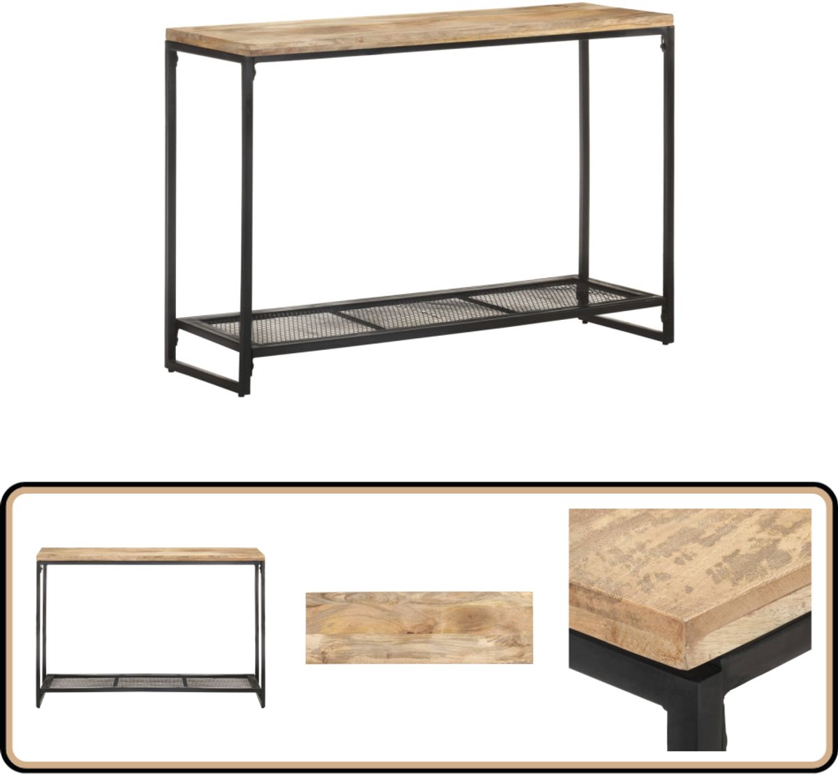 vidaXL Wandtafel - 110x35x75 - cm - massief - mangohout Bruin
