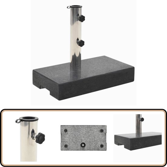 Parasolvoet 45x25x8 cm graniet lichtgrijs