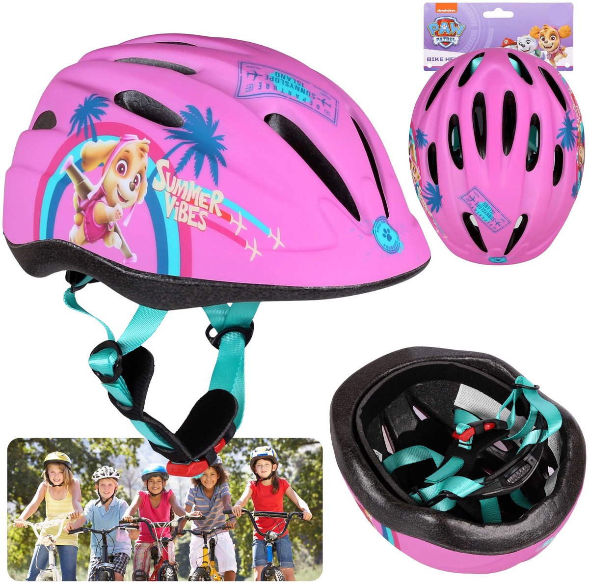 Paw Patrol Skye Liberty Paarse kinderfietshelm, meisjes, verstelbaar 48-52 cm