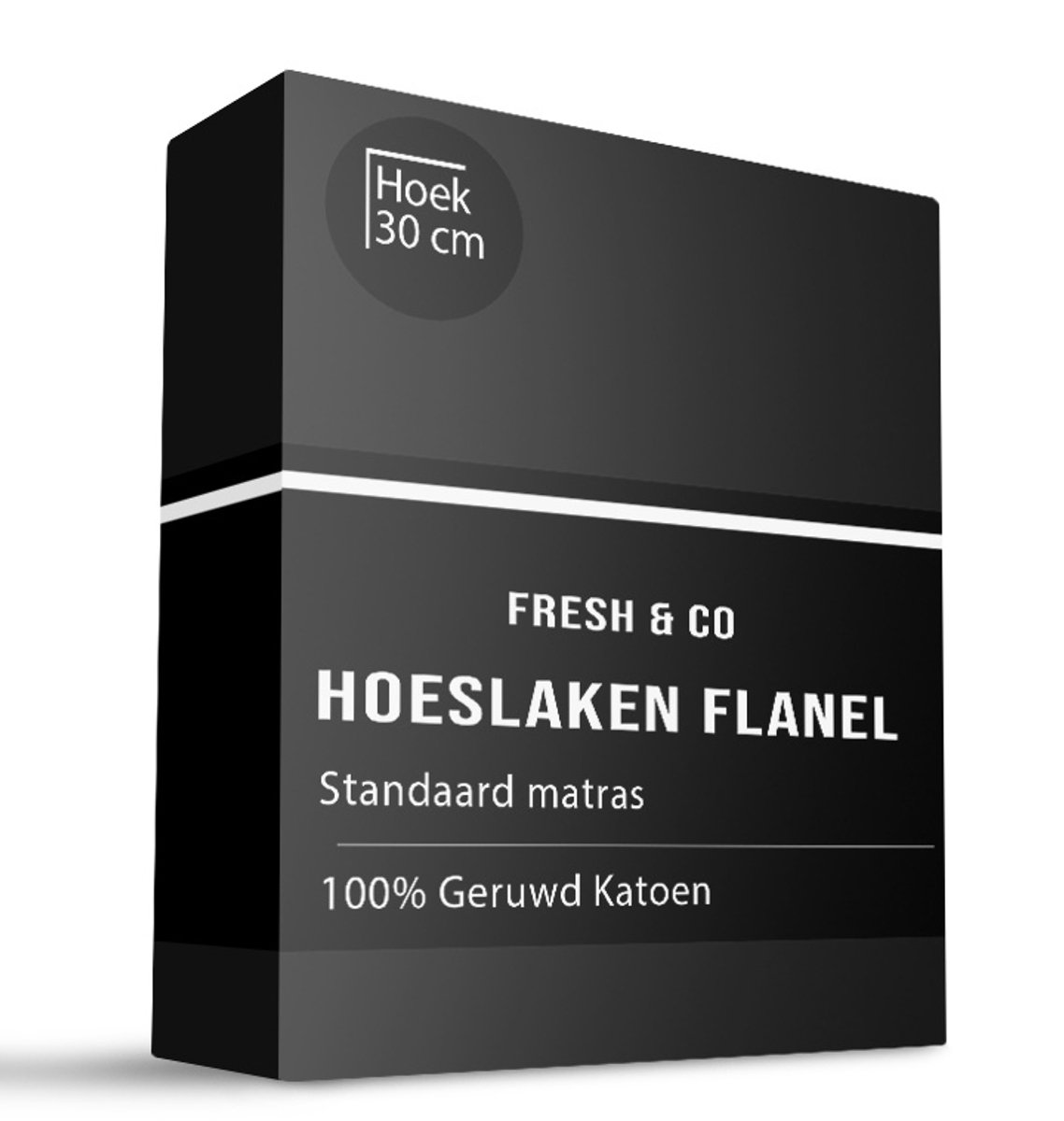 Dekbed-Discounter - Fresh and Co Hoeslaken 200 x 210/220 cm - Verkoelend Katoen Flanel - Geschikt voor matrassen tot 25 cm hoog - Wasbaar op 30 graden - Strijkvrij - Zwart