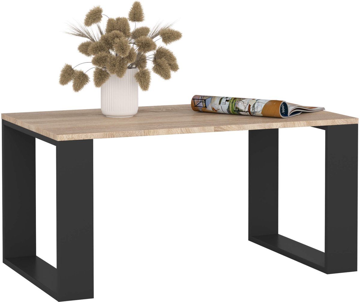Salontafel Koffietafel NOX / Sonoma Eik - Zwart / 92x45x53 cm