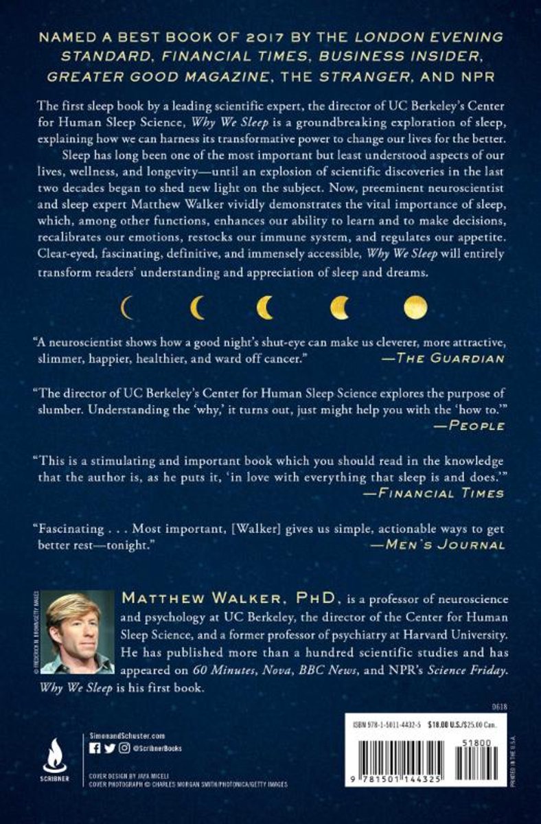 Why We Sleep - back cover