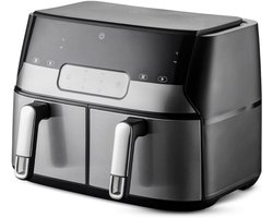 Zylo® Dubbele Airfryer - Heteluchtfriteuse - Duo Airfryer - 9 L - - 35x39x31cm - Zwart