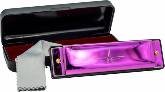Harmonica Do Majeur - Violet Métallisé - Harmonica pour Adultes et Enfants - Harmonica Chronomatique