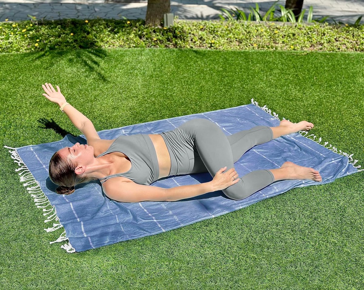 Goodivery ® handdoeken, 2 stuks, hamamdoek, strandlaken groot, 100 x 180 cm, saunahanddoek van 100% katoen, absorberend en licht, Turkse strand- en zwembadhanddoeken, 2 stuks (marineblauw)