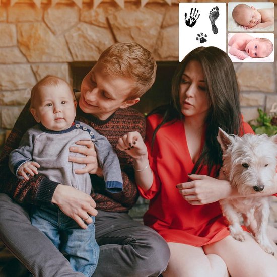 Set met hand- en voetafdrukken van de baby, Inktkussen voor