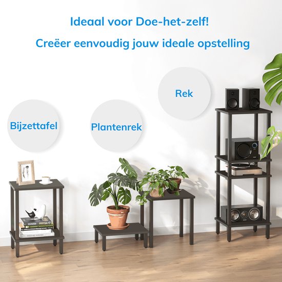 en.casa] Bijzettafel Joutsa met plank nachtkastje 57x45,5x45,5 cm
