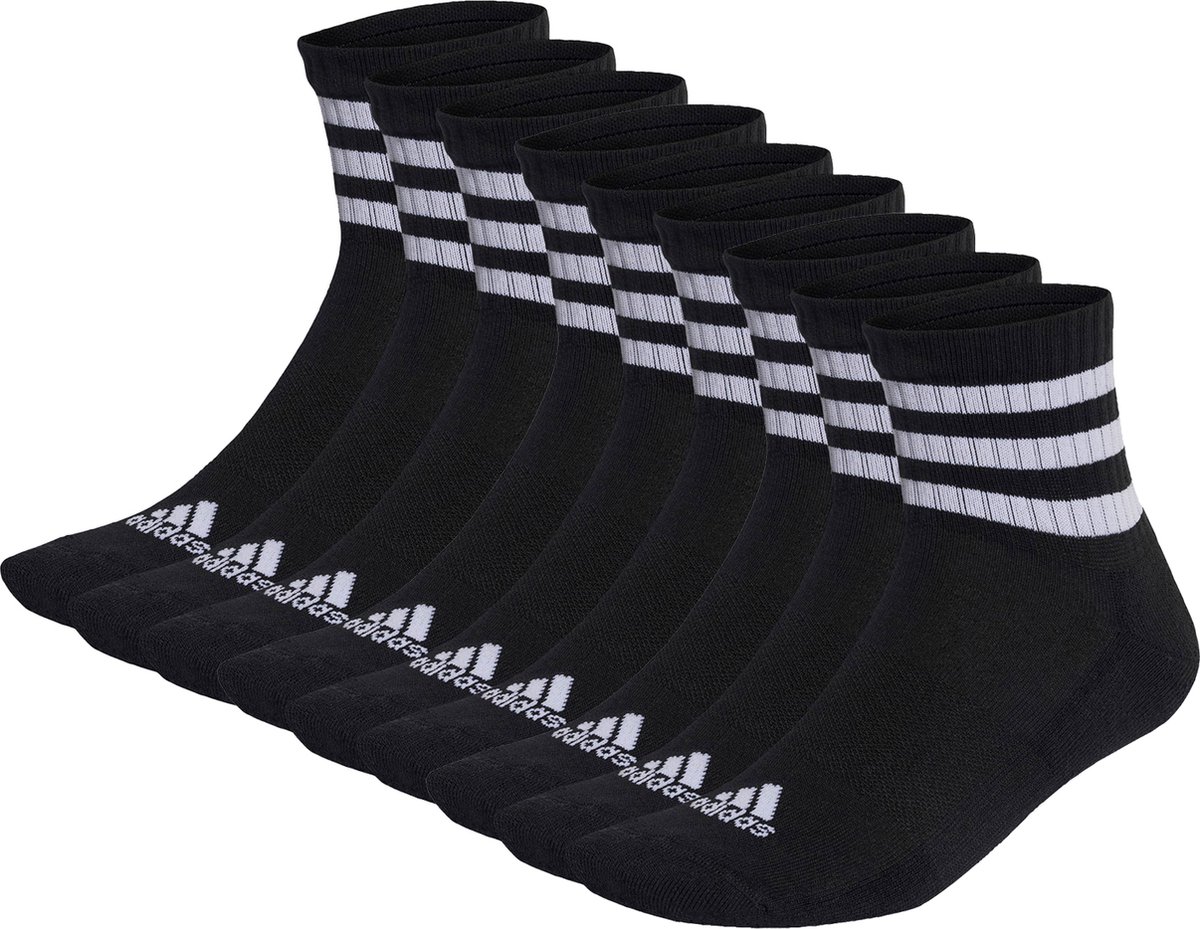 9 paar adidas C Sportswear MID 9p Mid Cut sokken unisex sportsokken Zwart