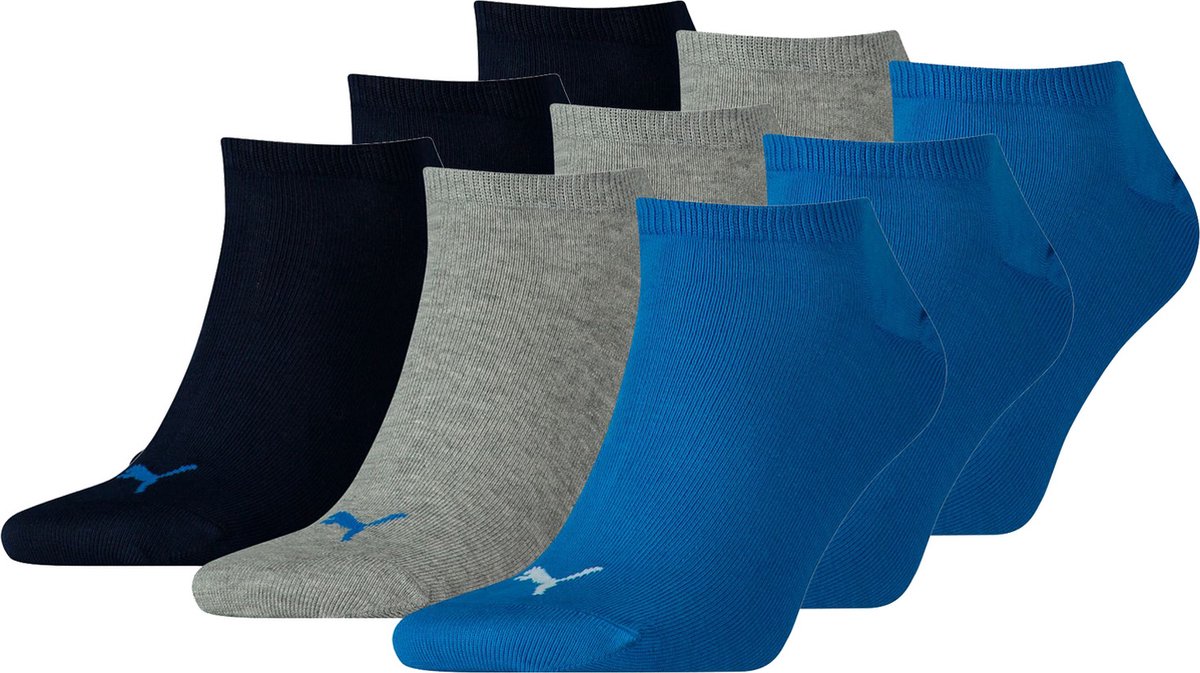 SOKKEN 9 paar Puma sneaker onzichtbare sokken 49 Unisex sokken voor dames en heren Grijs