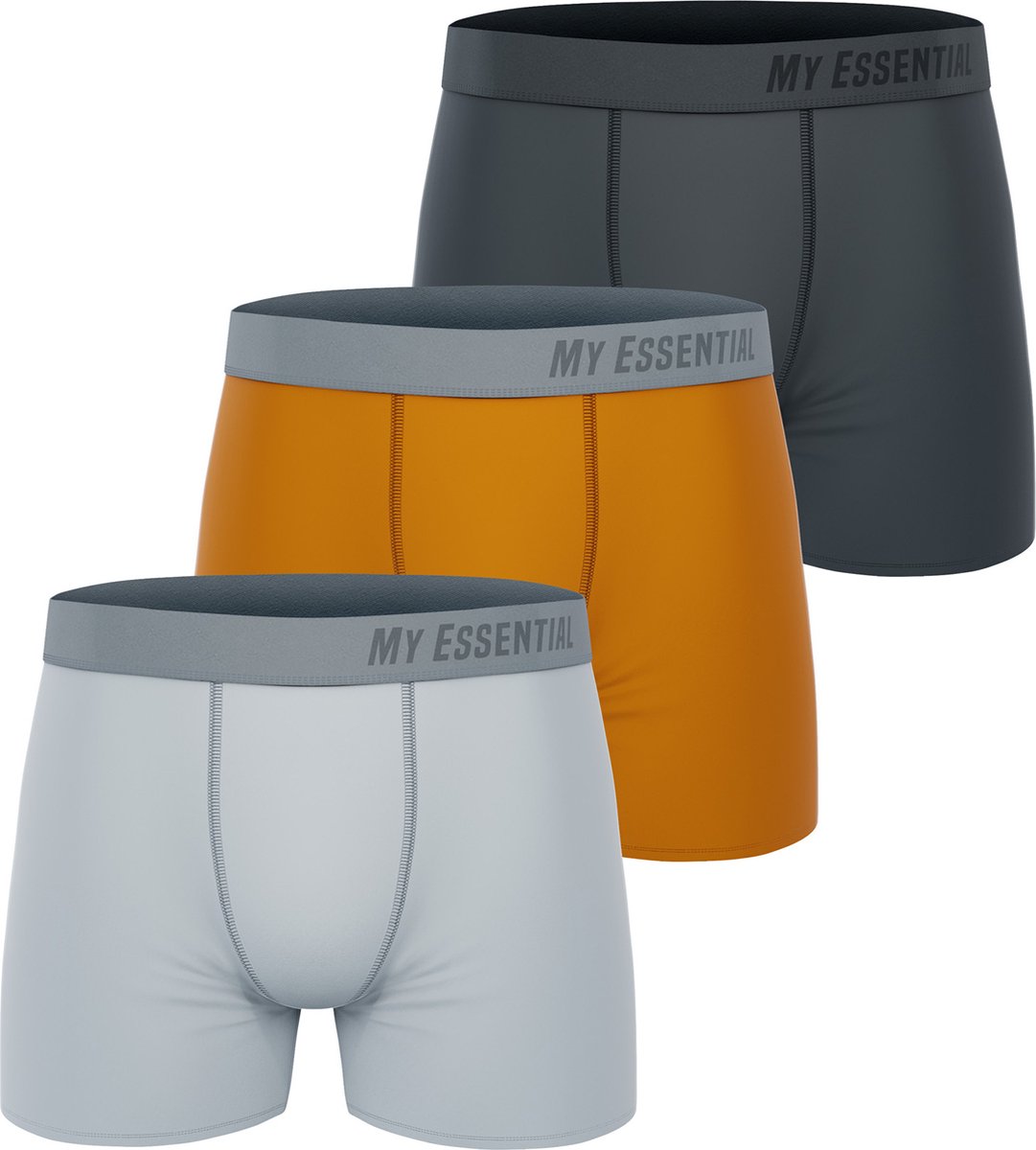My Essential Clothing Basic Boxershorts Katoen Biologische herenshorts Ondergoed MYE1BCX3 Set van 3