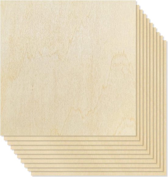 GOYADA 24 stuks multiplex houten platen, houten platen, onafgewerkte ruwe houten plaat, rechthoekige blanco houten plaat om te knutselen, hout om te decoreren, sjabloon, handwerk, 300 x 200 x 2,3 mm