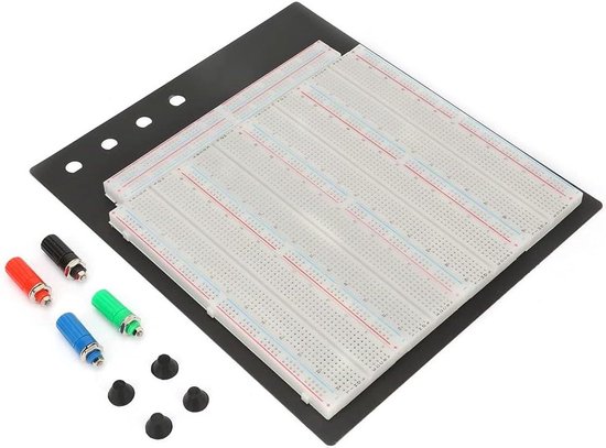 Breadboard ZY-208 3220 Punti – Senza Saldatura, Riutilizzabile, Per Test E Assemblaggio Circuiti Elettronici, 240x210 Mm
