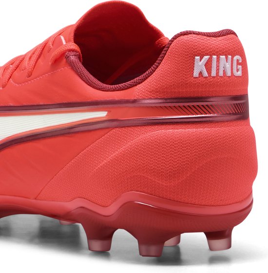 PUMA KING MATCH FG/AG Chaussures de sport unisexes - Rouge brillant - PUMA White- Rouge feu