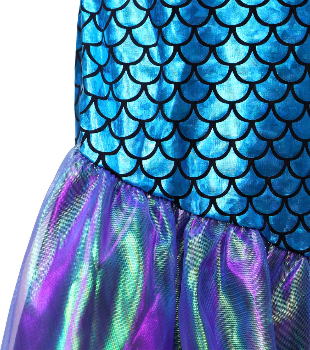 Joya Party® Mermaid Verkleed Jurk Volwassenen | Blauw en Paarse Glamour Jurk | Carnaval Verkleedjurk Dames | Prinsessenjurk Vrouwen | Zeemeermin Verkleed kleding | Carnavalskleding | — afbeelding 6