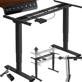 tectake® Elektrisch in hoogte verstelbaar bureauframe - Metalen tafelframe - Geheugenfunctie en stootbeveiliging - 2 stille motoren - Ideaal voor werk en gamen - Zit/sta bureau - Draagkracht 100 kg - Afmeting (LxBxH) 110-168 x 60 x 60-125 cm - Zwart