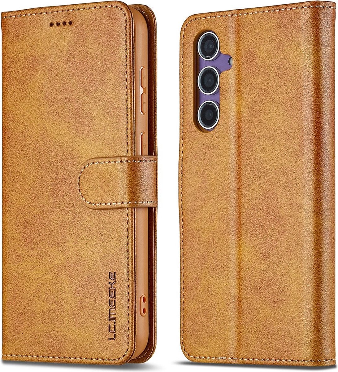 LC.IMEEKE Hoesje - Geschikt voor Samsung Galaxy A26 Hoesje - LC.IMEEKE Luxe Book Case - Bruin