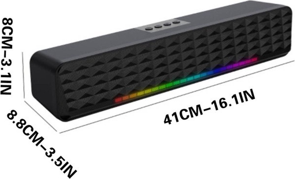 Afbeelding 3 van Bluetooth 5.0-luidspreker-Subwoofer-Soundbar-RGB dynamische lichteffecten PC-luidsprekers-professionele dual-mode geluidseffecten-Geschikt voor computers, mobiele telefoons en tv's
