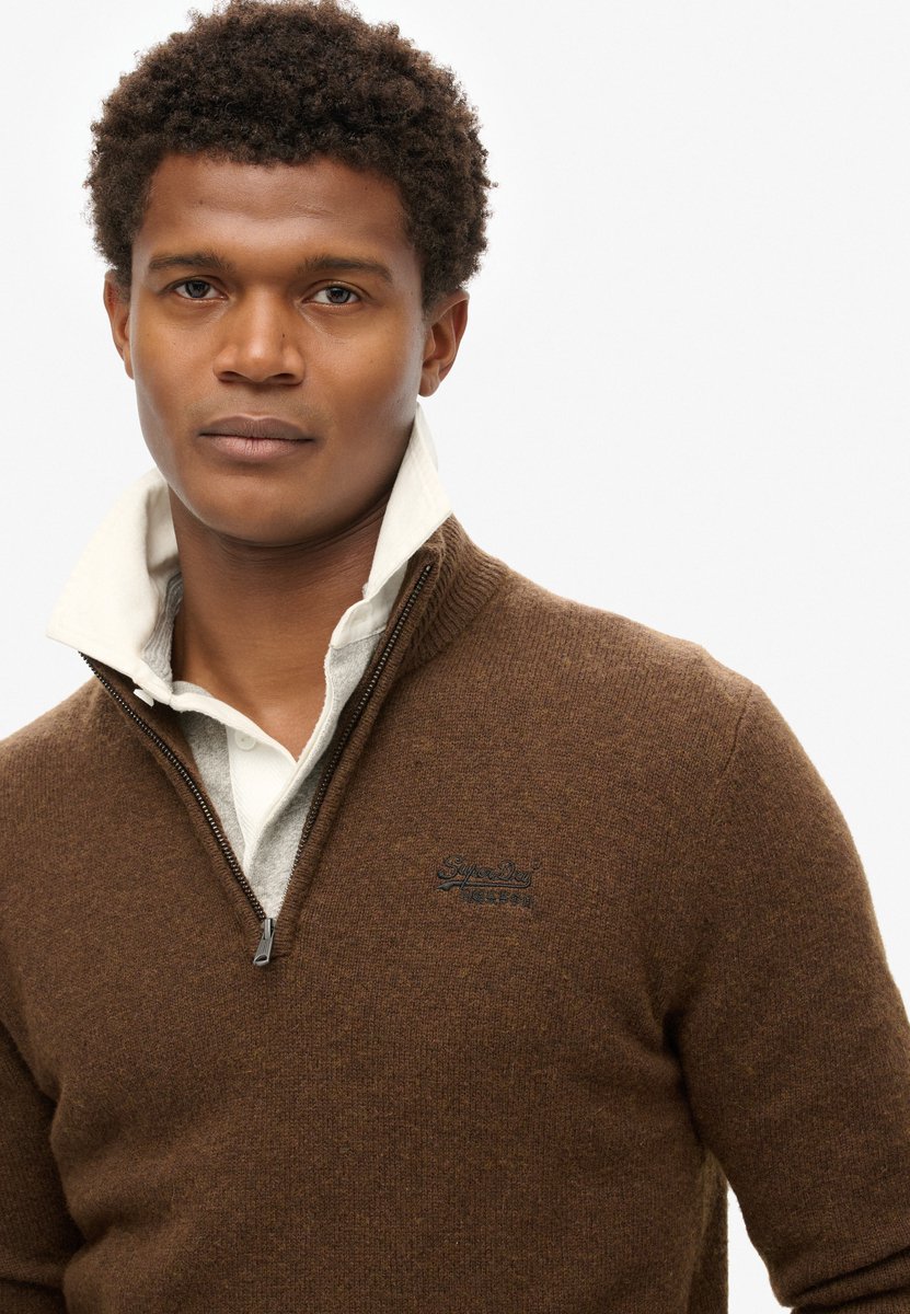 Superdry Essential Knit Henley Trui Heren Bruin