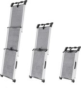 Hondenloopplank voor Auto - Uitschuifbare Hondentrap Auto voor Grote Honden - Stabiel - Antislip - Reflecterende Zijkanten voor in het Donker - 90kg Capaciteit - Loopplank Hond voor Auto - Sluitingsclip - Grijs