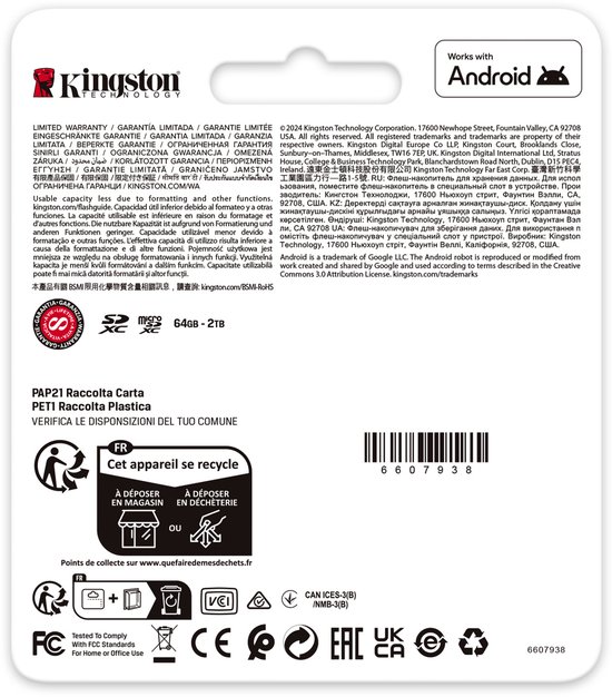 Kingston Technology 512GB microSDXC Canvas Go! Plus Gen4 200MB/s A2 U3 V30 kaart + adapter van Merkloos — afbeelding 2