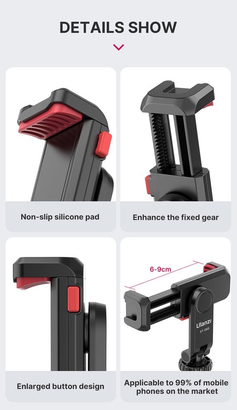 Yctze Mini Statief, Metalen 1/4 ''Schroef Mobiel Mini Statief Lichtgewicht Telefoon Standhouder Handheld Gimbal Stabilizer Statief Voor Mobiele 2