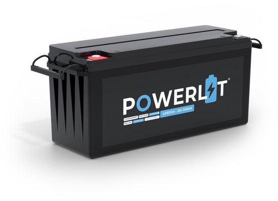 Powerlit LiFePO4 Accu 12V 200Ah – 200A BMS – Bluetooth – Camper & Boot Accu – 6000 Laadcycli – 5 Jaar Garantie